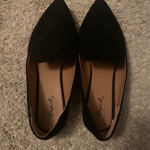 Black flats, never worn, no box. Black suede.